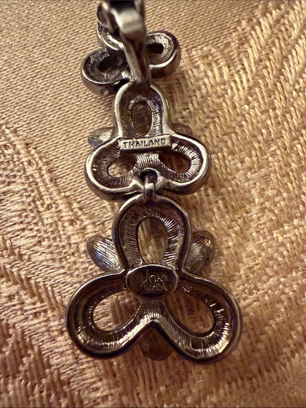 Joan Rivers Victorian style Pansy Drop Earrings clip on